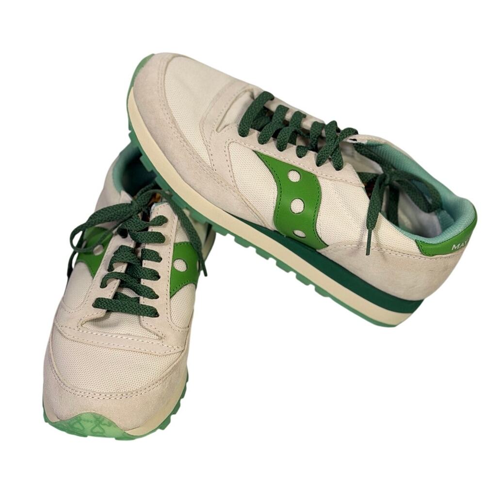 Saucony Jazz Triple Women’s White Green Platform Sneakers Size 7.5 Pre-Owned